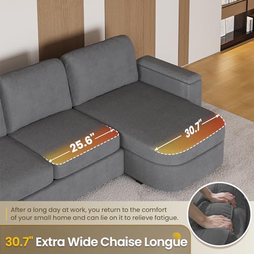 120" U Shaped Couch, Sectional Sofa Couch with Storage Seat for Living Room, Green EK HOME FURNITURE