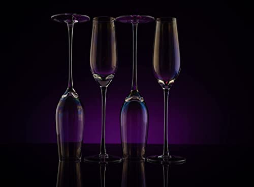 Iridescent Luster Pearl Radiance Set of 4 Champagne Glasses 10oz