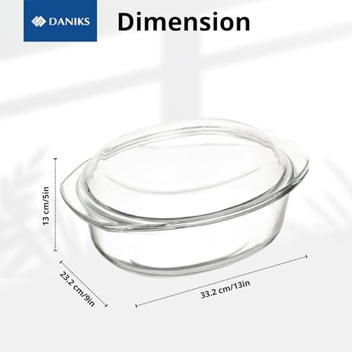 2-in-1 Glass Baking Dish with Borosilicate Glass Lid | 3.7 Quart Glass