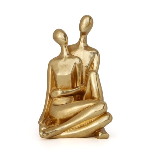 Gold Couple Sculptures ,Modern Abstract Decor