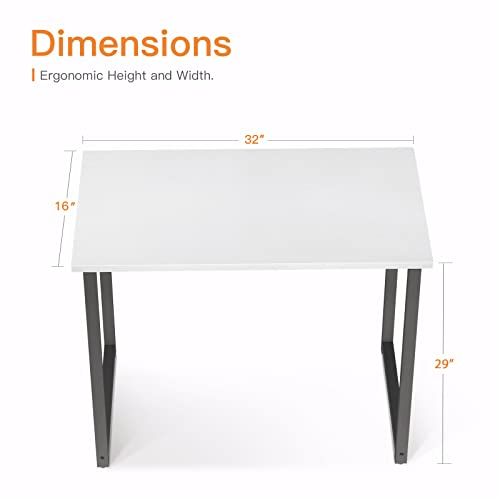 32 Inch Computer Desk, White Marble and Gold Leg EK HOME FURNITURE