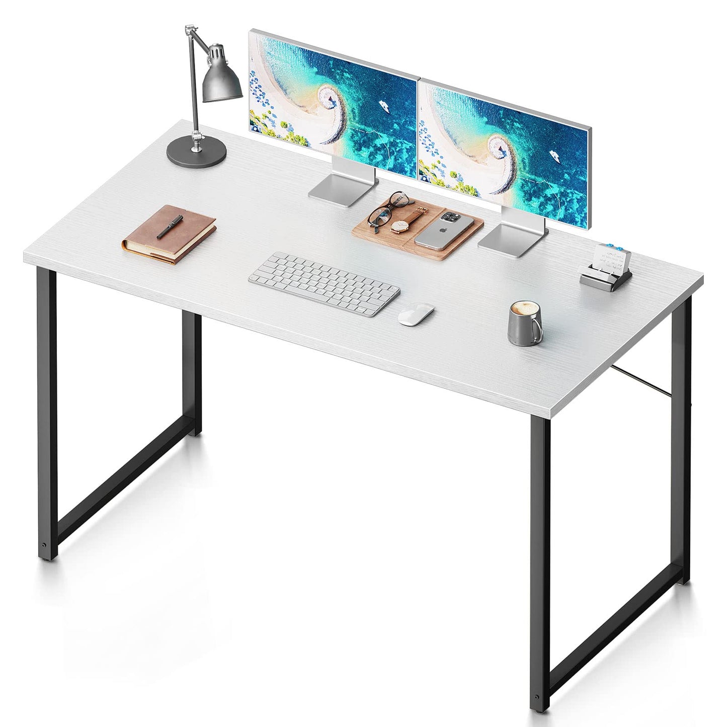 32 Inch Computer Desk, White Marble and Gold Leg EK HOME FURNITURE