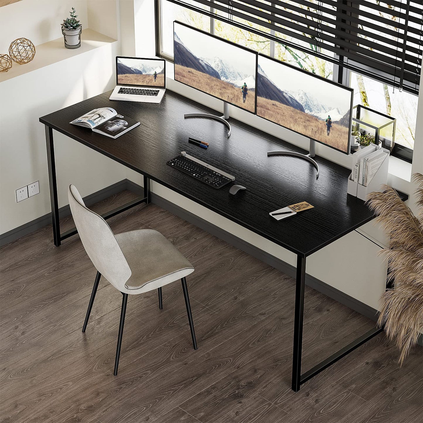 32 Inch Computer Desk, White Marble and Gold Leg EK HOME FURNITURE