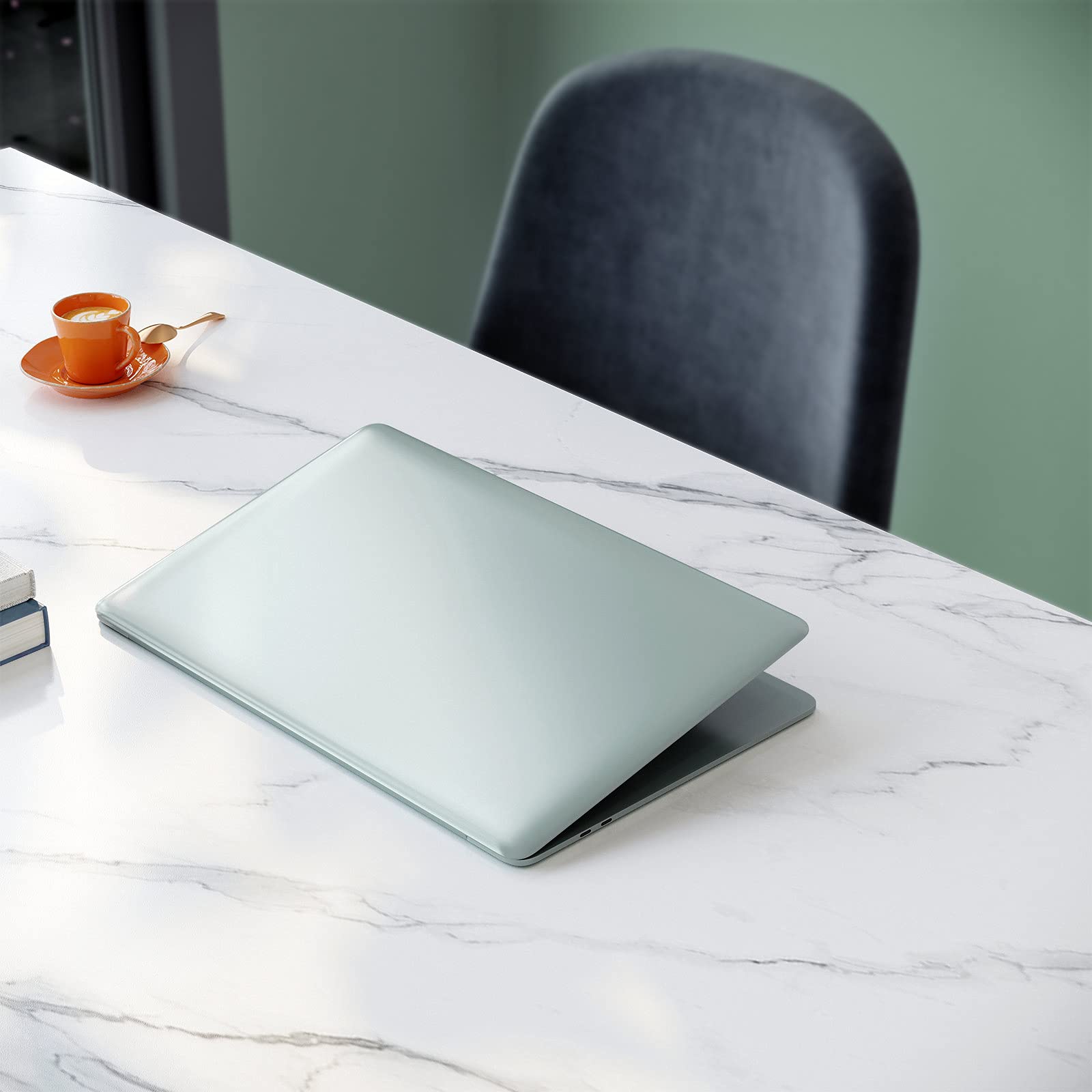 32 Inch Computer Desk, White Marble and Gold Leg EK HOME FURNITURE