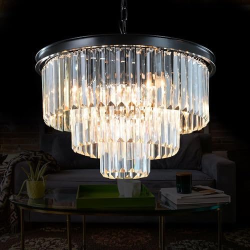 Luxury Smoke Crystal Chrome Chandelier, 8 Lights Pendant