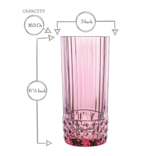 16.25 oz. Cooler Glasses, Lilac Rose, Set of 6