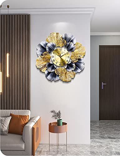 Large Wall Clock for Living Room Decor - Silent Battery Operated