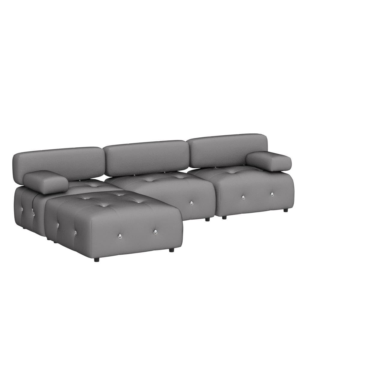 103" W Convertible Modular Sectional Sofa, Luxury Modern 4-Seater Bubble Sofa