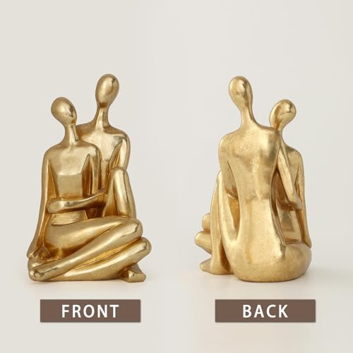 Gold Couple Sculptures ,Modern Abstract Decor