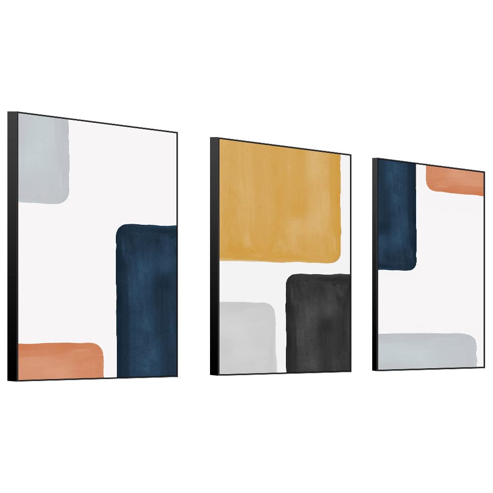 Wall Art, Modern Abstract Canvas Wall Art 3 Piece Set Of Painted Prints