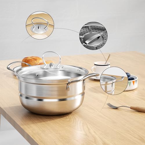 Stainless Steel Cookware Set, 12 Piece Kitchen Induction Cookware Set