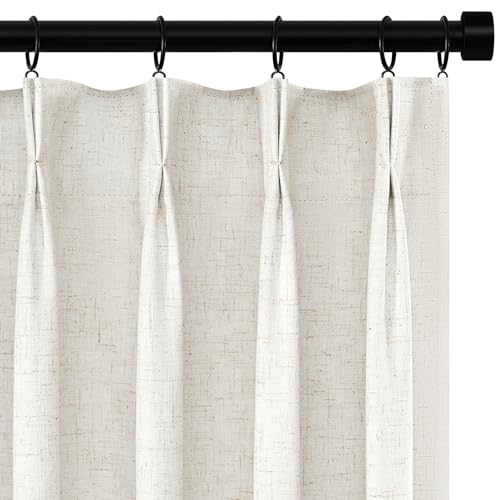 Pinch Pleated Curtains 96 Inch Long, 100% Blackout Thermal Insulated