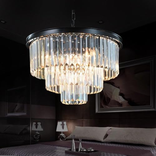 Luxury Smoke Crystal Chrome Chandelier, 8 Lights Pendant