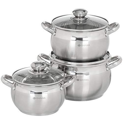 Classic Stainless Steel Kitchen Induction Pot Cookware Set | 6-Piece