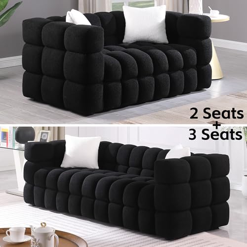 Extra Deep Seats, Modern L-Shape Couch, Marshmallow Tufted Sofa Bed