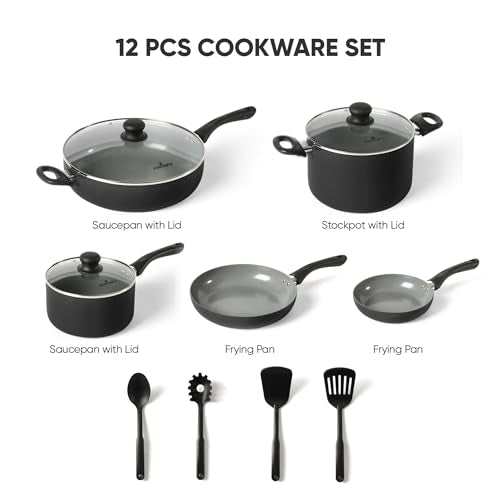 8-Piece Nonstick Pots and Pans Sets, Kitchen Cookware with Ceramic Coating