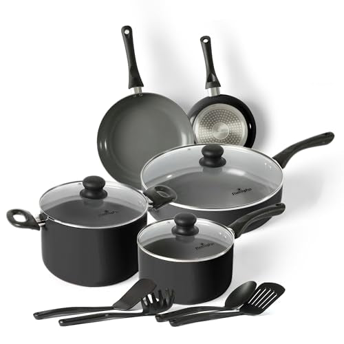 8-Piece Nonstick Pots and Pans Sets, Kitchen Cookware with Ceramic Coating