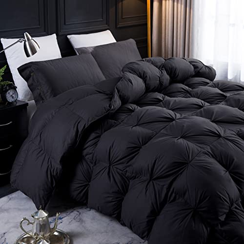 Pinch Pleat Feathers Down Comforter King Size Duvet Insert 100% Cotton