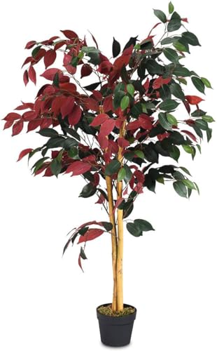 4ft Artificial Fake Ficus Tree for Indoor Outdoor Decorations