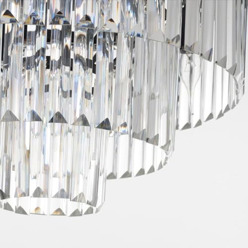 Luxury Smoke Crystal Chrome Chandelier, 8 Lights Pendant