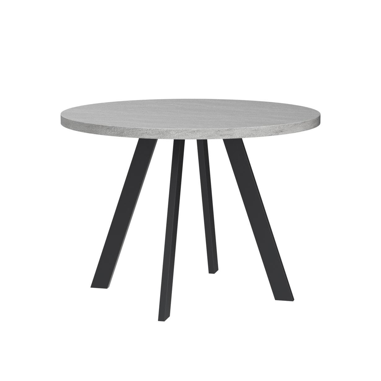 Round Dining Table Set for 4,  (Dining Table + 4 Black Chairs)