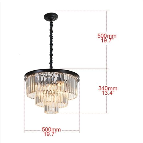 Luxury Smoke Crystal Chrome Chandelier, 8 Lights Pendant