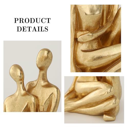 Gold Couple Sculptures ,Modern Abstract Decor