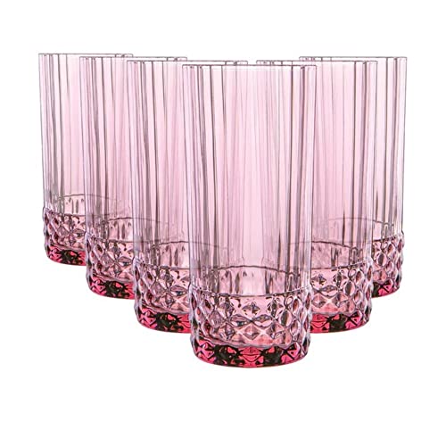 16.25 oz. Cooler Glasses, Lilac Rose, Set of 6