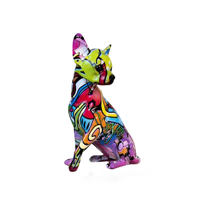 Graffiti French Bulldog Statue Sculpture Art Figurine Home Decoration