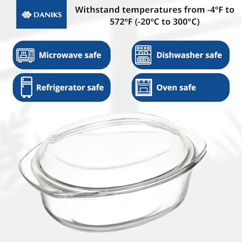 2-in-1 Glass Baking Dish with Borosilicate Glass Lid | 3.7 Quart Glass