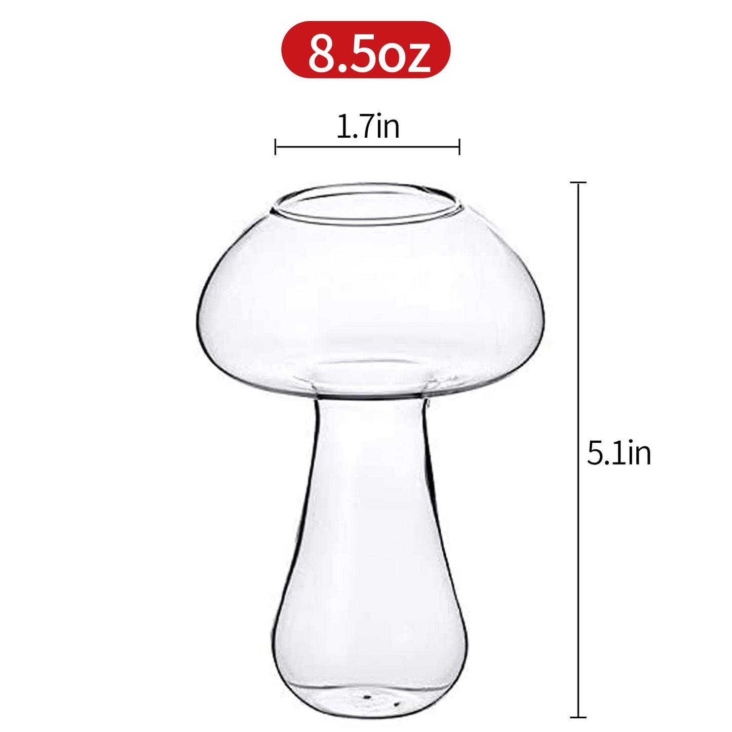 Creative Mushroom Shaped Cocktail Drinks Glass Cup Set of 2