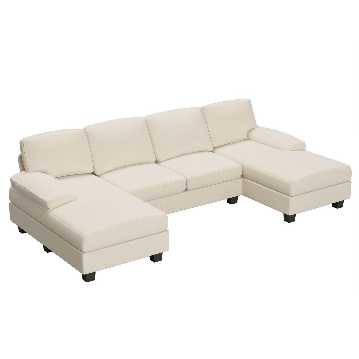 Convertible Sectional Sofa Couch, 4 Seat Sofa Set for Living Room