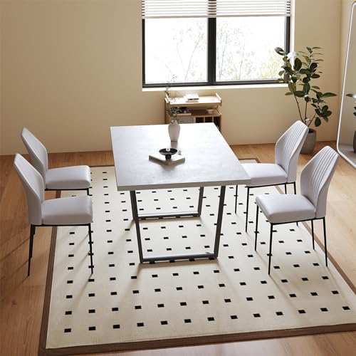 5 Piece Dining Table Set, Kitchen Dining Table and Leather Dining Chairs