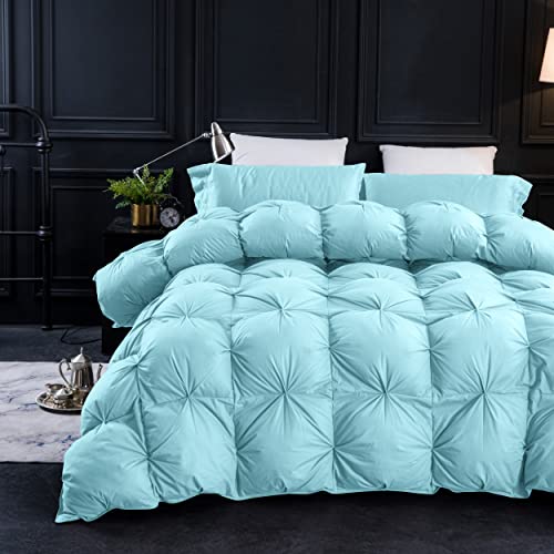 Pinch Pleat Feathers Down Comforter King Size Duvet Insert 100% Cotton