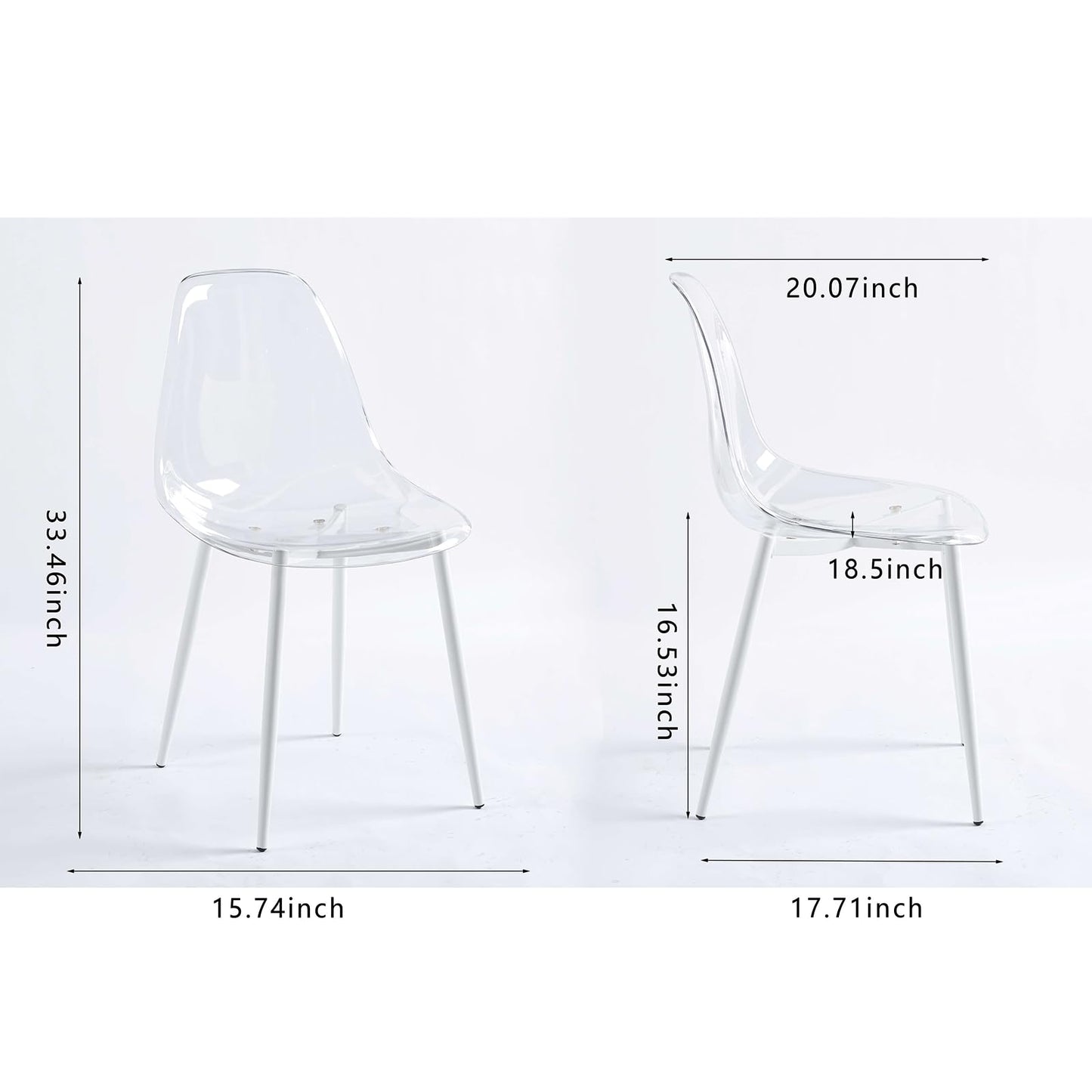 31.5 inch Round Clear Glass Table and Chairs for 4