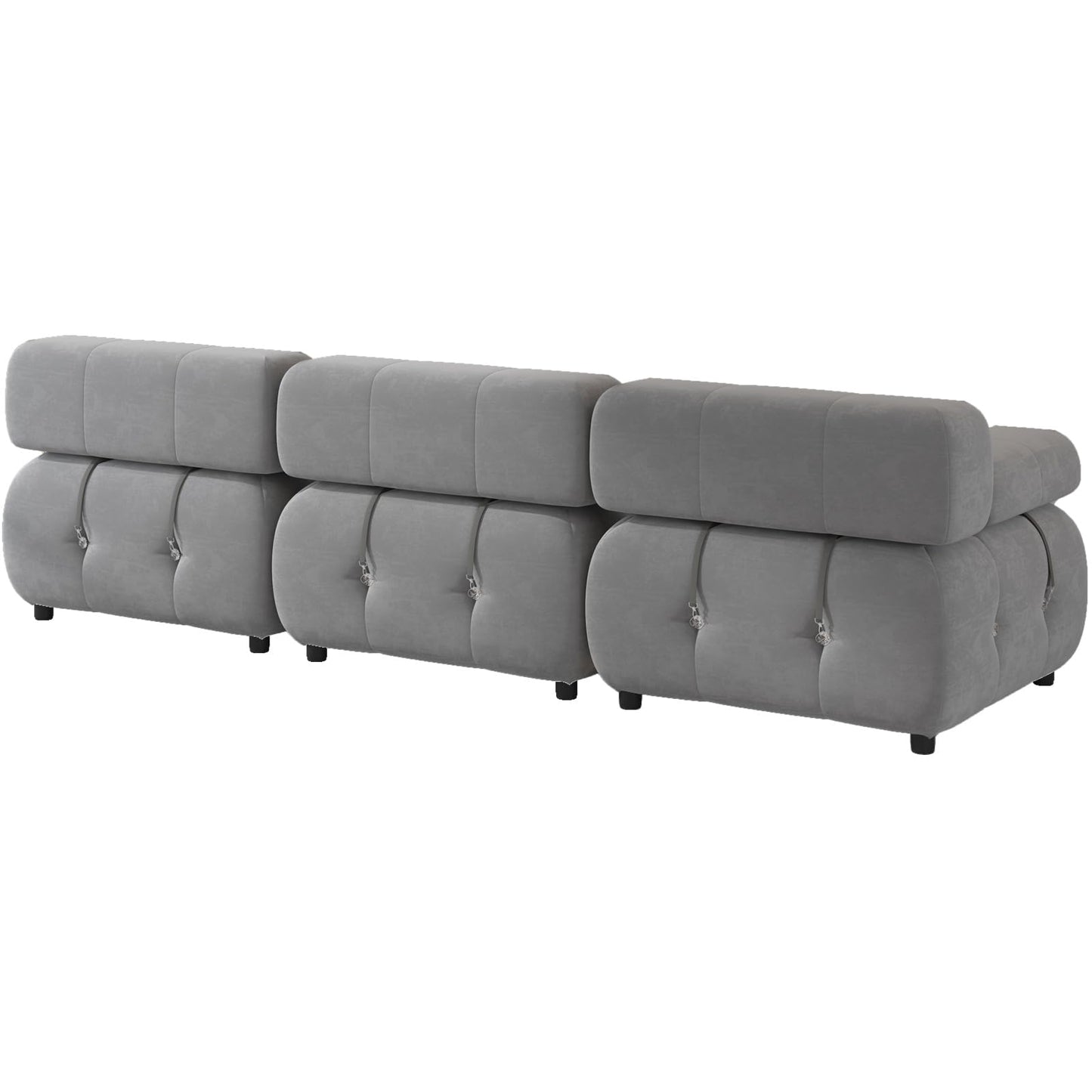 103" W Convertible Modular Sectional Sofa, Luxury Modern 4-Seater Bubble Sofa