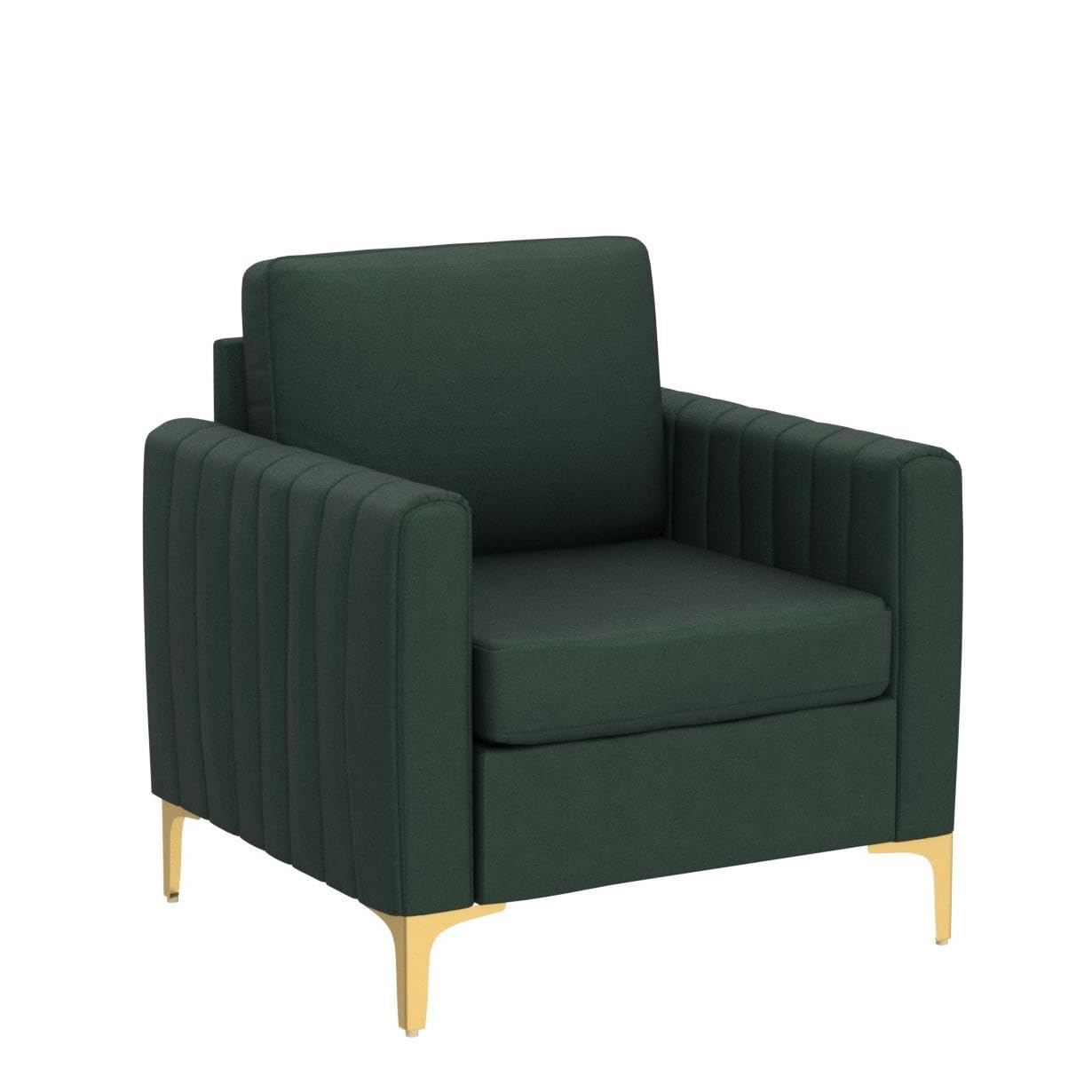 Velvet Accent Club Chairs Set of 2 with Gold Metal Legs