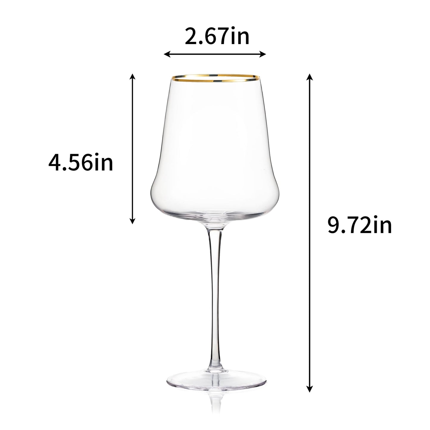 Crystal Martini Cocktail Glasses With Gold Rim 18 Ounce Set of 4