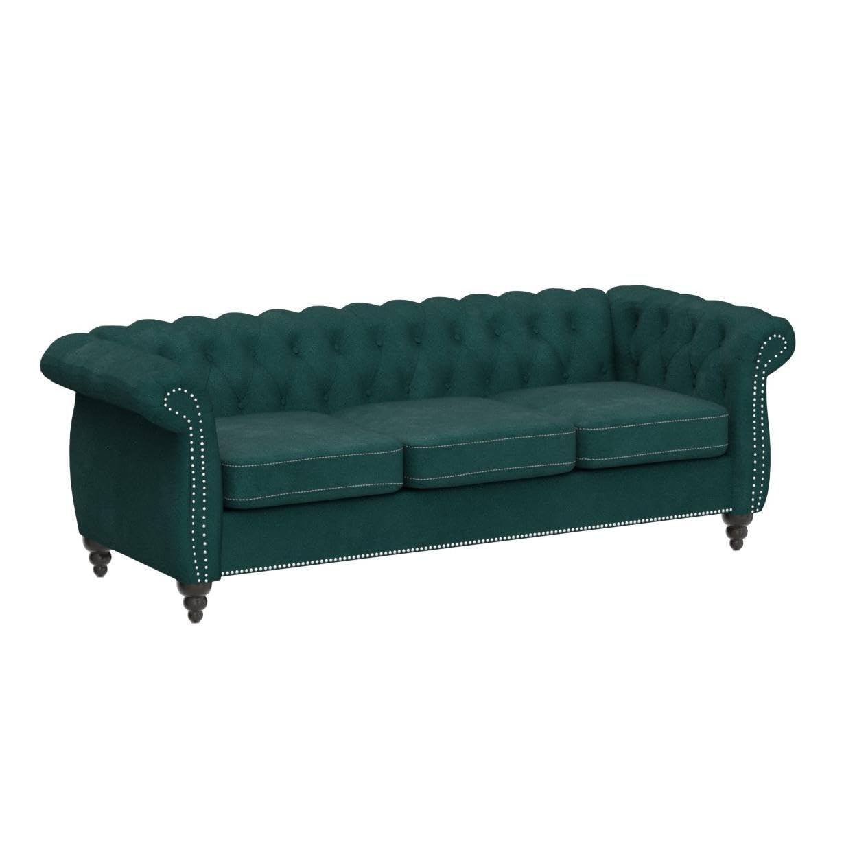 Velvet Chesterfield Sofa, 84 inch Modern Tufted 3 Seater Couch