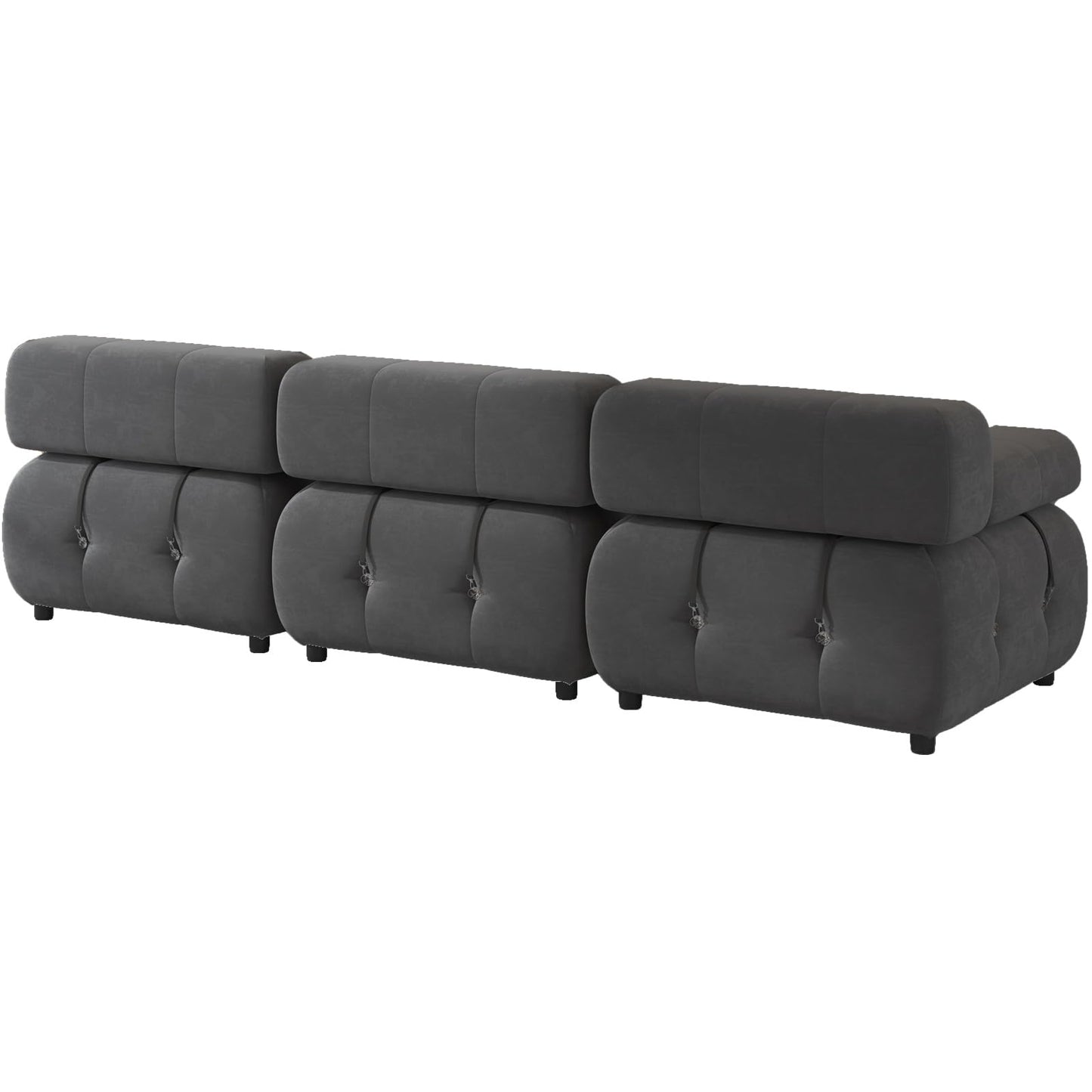 103" W Convertible Modular Sectional Sofa, Luxury Modern 4-Seater Bubble Sofa