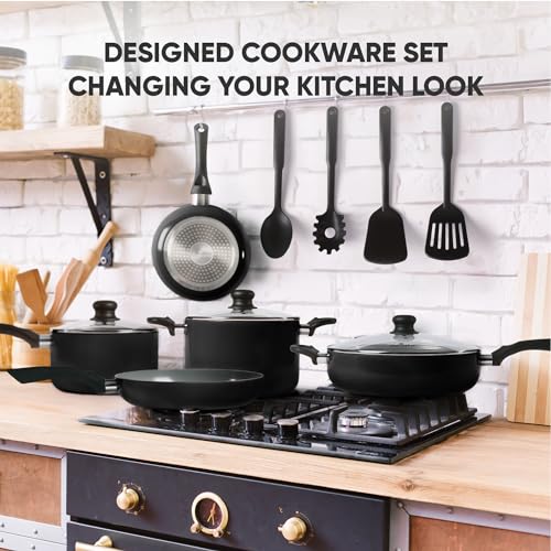 8-Piece Nonstick Pots and Pans Sets, Kitchen Cookware with Ceramic Coating