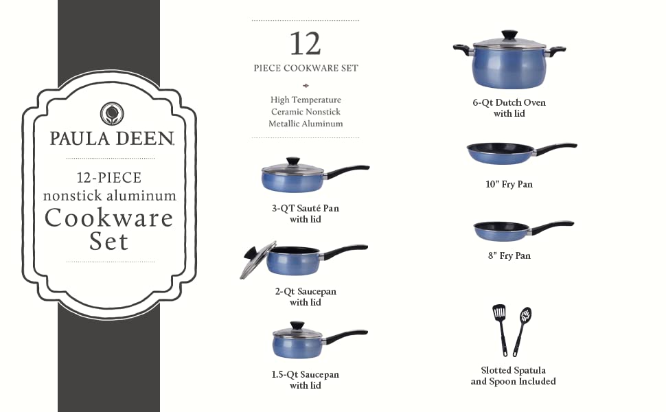 14-Piece Ceramic, Non-Stick Cookware Set, 100% PFOA-Free and Induction Ready