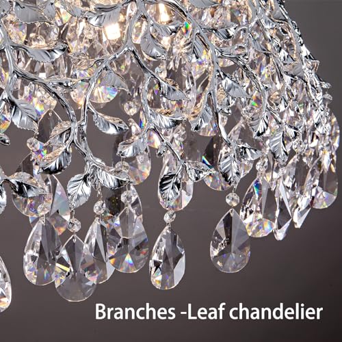 Modern Crystal Chandelier, Gold Pendant Flower Hanging Lighting