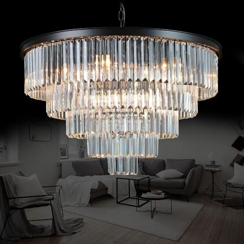 Luxury Smoke Crystal Chrome Chandelier, 8 Lights Pendant