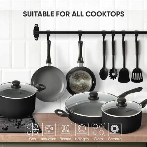 8-Piece Nonstick Pots and Pans Sets, Kitchen Cookware with Ceramic Coating