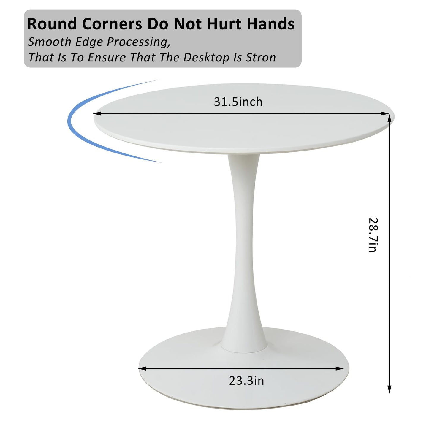 31.5 inch Round Clear Glass Table and Chairs for 4