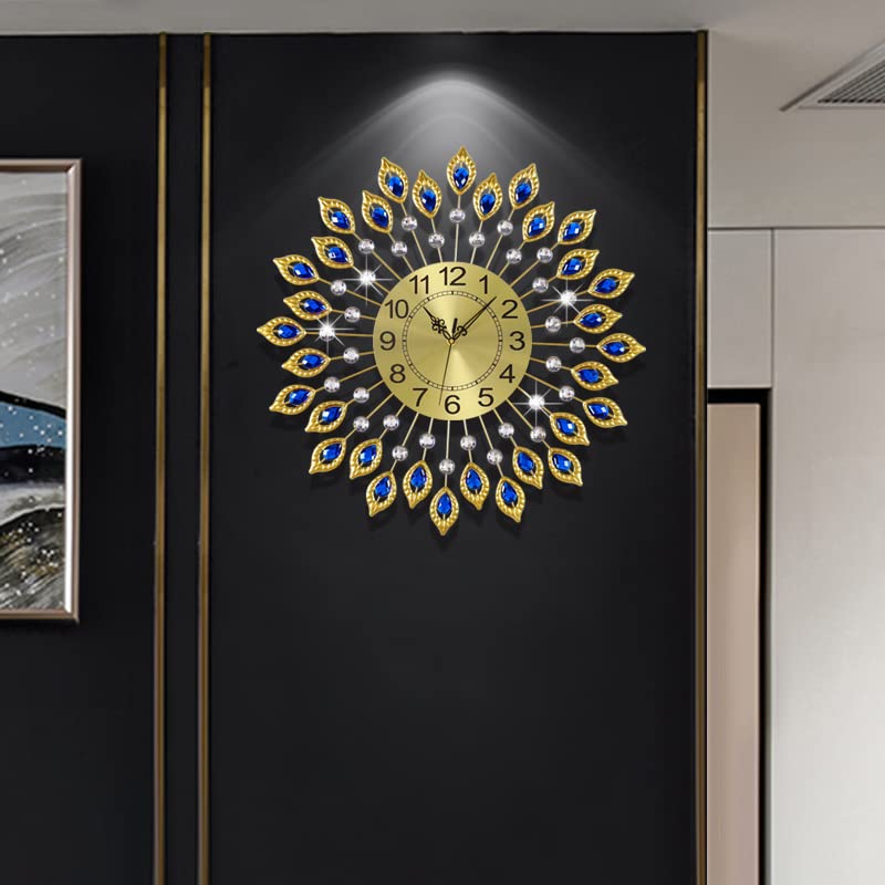 24 Inch Modern Metal Wall Clock Unique Design, Large Silent Battery Operated