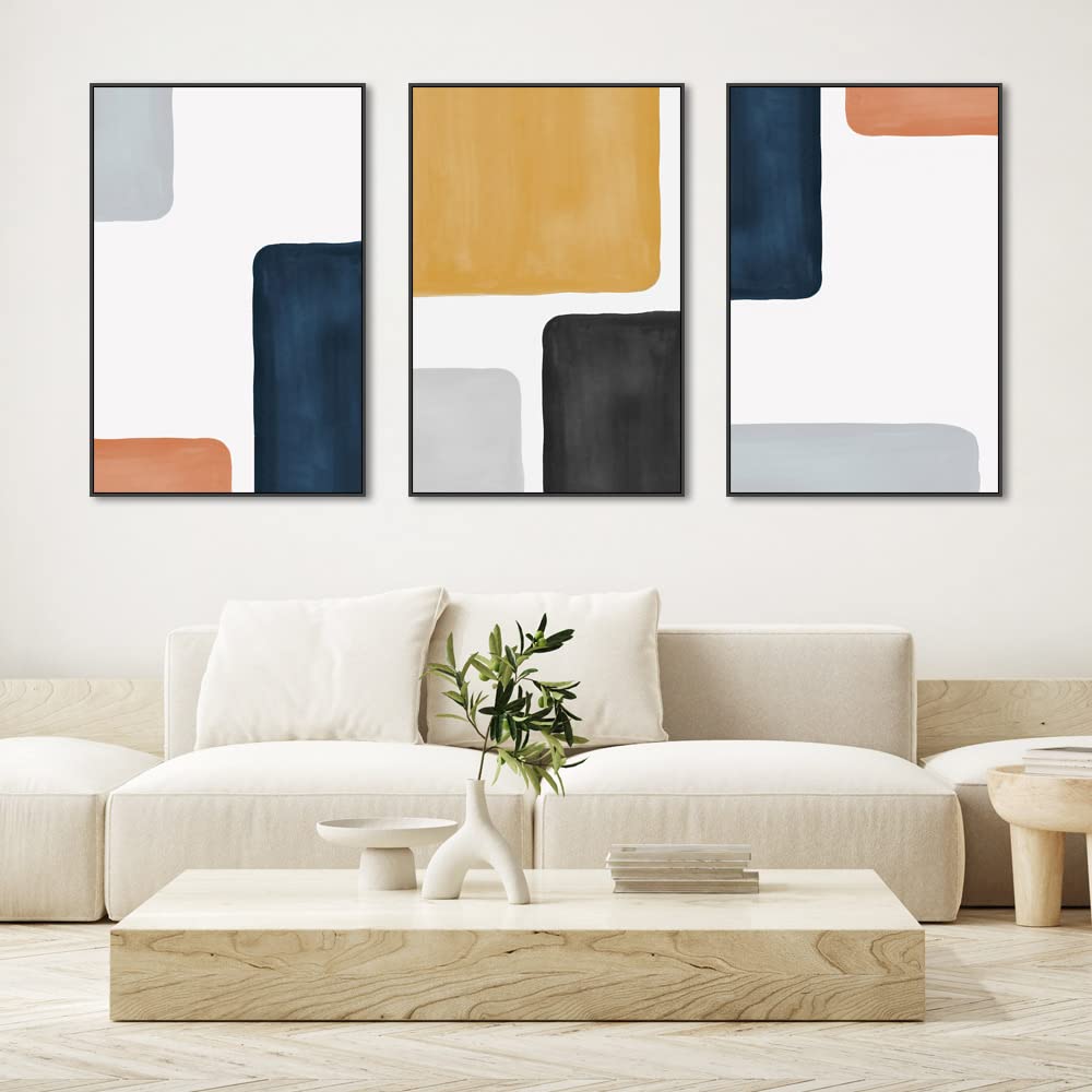 Wall Art, Modern Abstract Canvas Wall Art 3 Piece Set Of Painted Prints