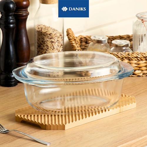 2-in-1 Glass Baking Dish with Borosilicate Glass Lid | 3.7 Quart Glass