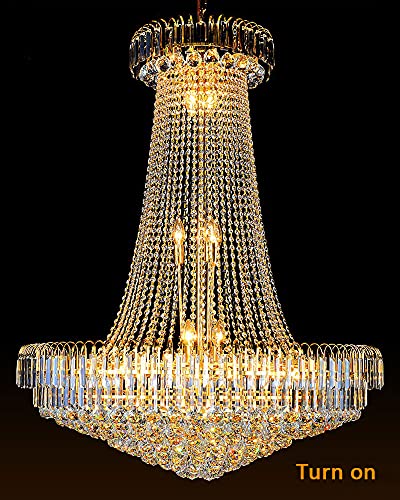 24 Inch French Empire Style Gold Chandelier with 8 Lights